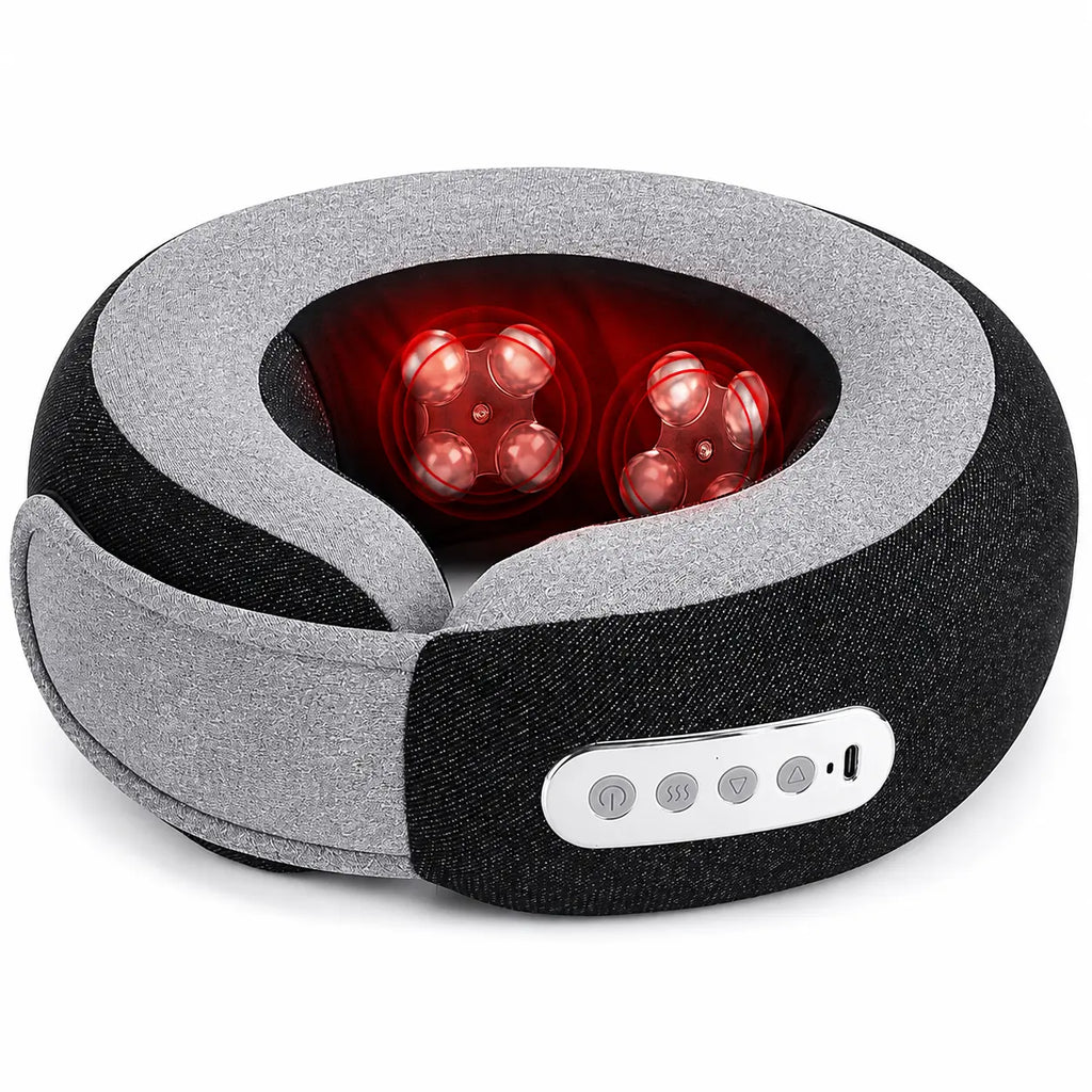 Heated Shiatsu Neck Massager Pillow with Memory Foam, 3 Speeds