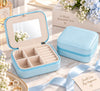 Mini Travel Jewelry Organizer Box with Mirror, Ring & Earring Storage