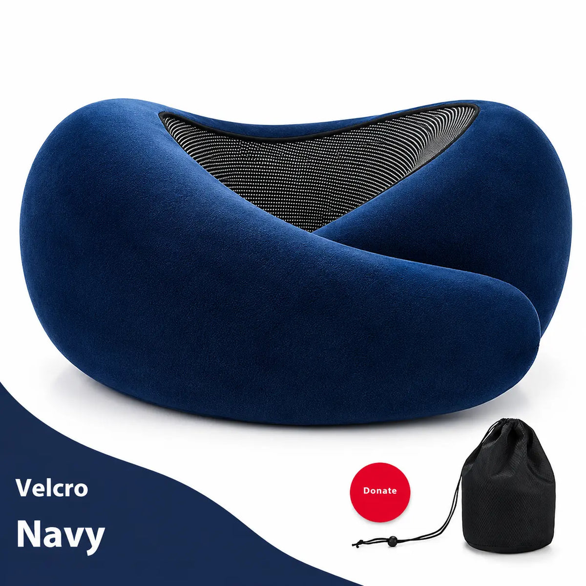 Memory Foam Travel Neck Pillow with Adjustable 360° Neck Support