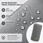 Water resistant travel passport wallet made with 600D Oxford fabric with moisture wicking material